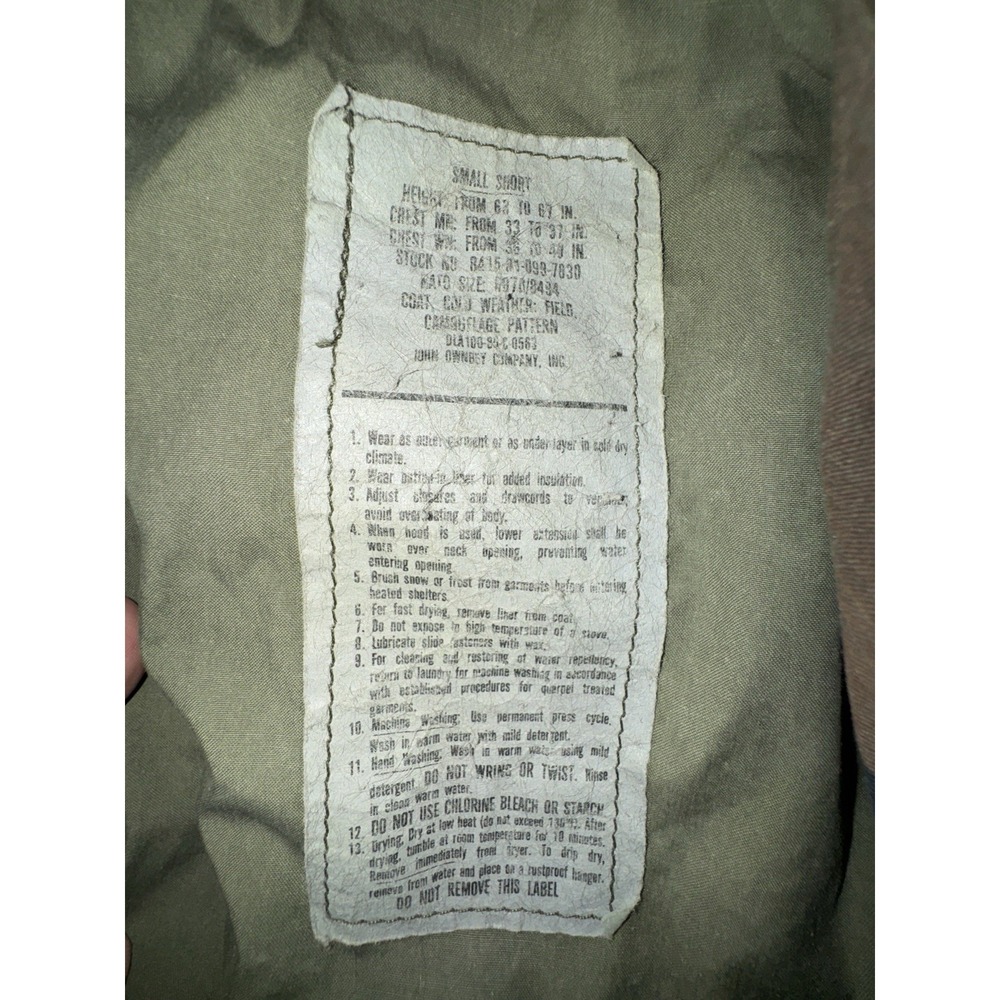 USGI M-65 Field Jacket Small Short Woodland Camo BDU Cold Weather Army Coat - Picture 2 of 4